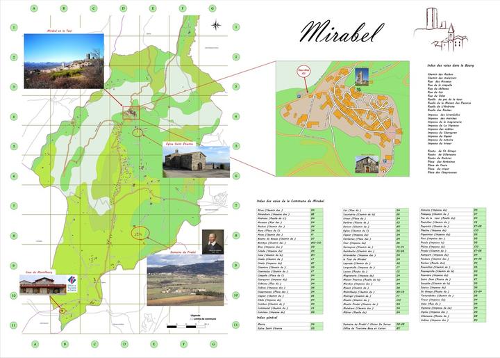Plan détaillé de Mirabel avec index des rues